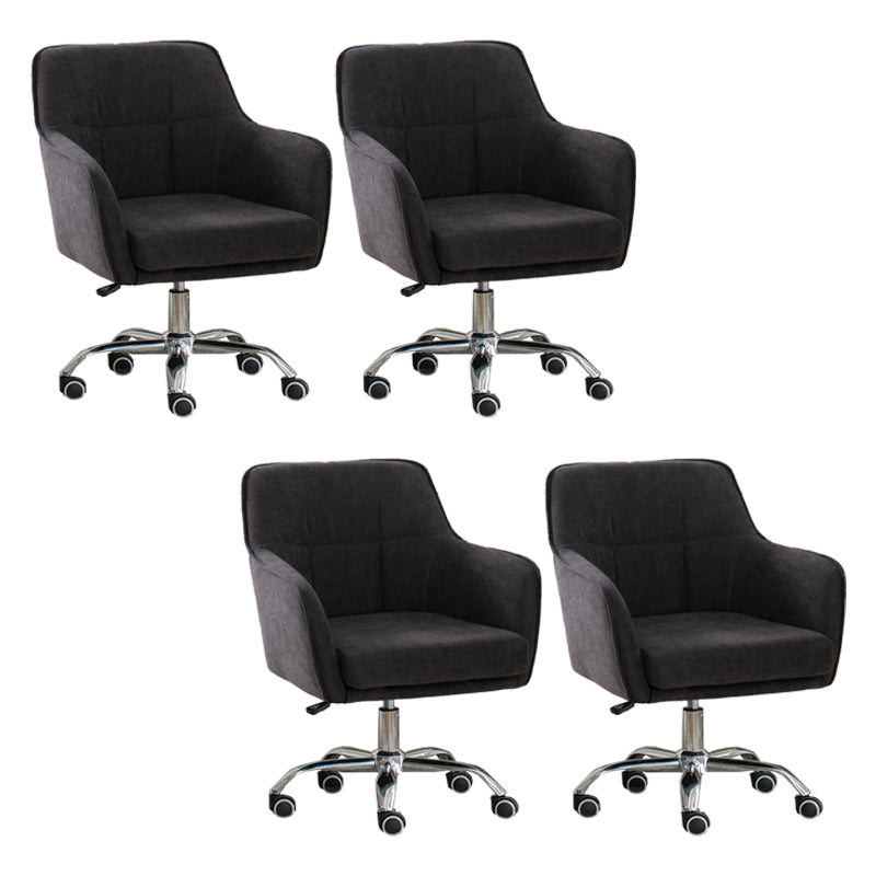 Armless Office Chair Distressing Ergonomic Desk Chair with Wheels Dark Gray 4 Piece Set Clearhalo 'furn' 'furn_office_chair' 'Furniture' 'Office Chairs' 'Office Furniture' 'office_chair' 7666083