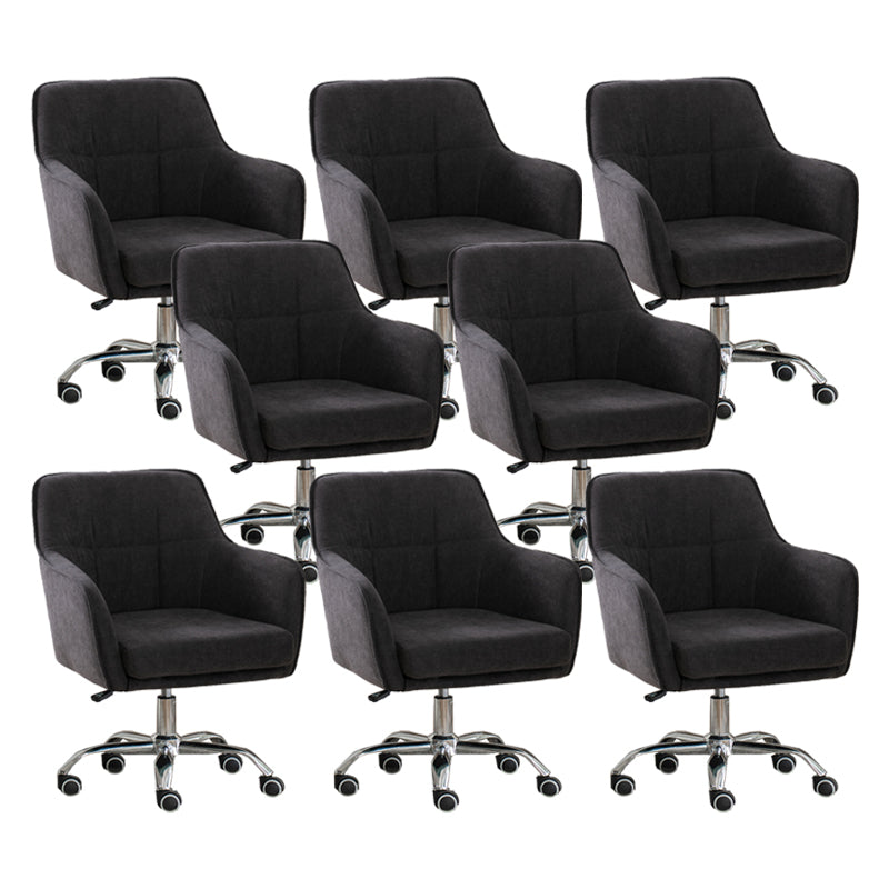 Armless Office Chair Distressing Ergonomic Desk Chair with Wheels Dark Gray 8 Piece Set Clearhalo 'furn' 'furn_office_chair' 'Furniture' 'Office Chairs' 'Office Furniture' 'office_chair' 7666086