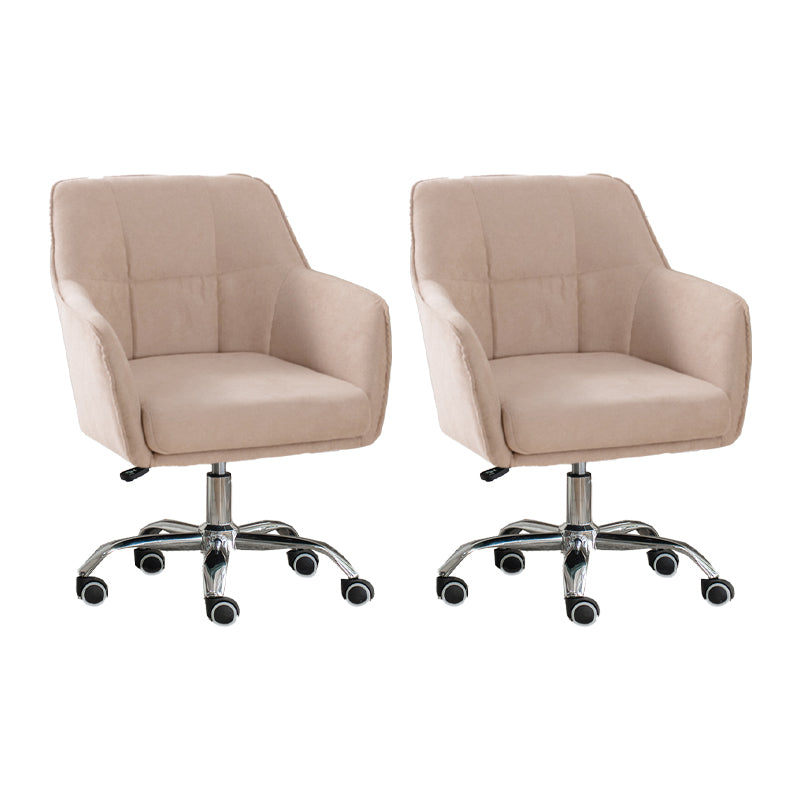 Armless Office Chair Distressing Ergonomic Desk Chair with Wheels Khaki 2 Piece Set Clearhalo 'furn' 'furn_office_chair' 'Furniture' 'Office Chairs' 'Office Furniture' 'office_chair' 7666090