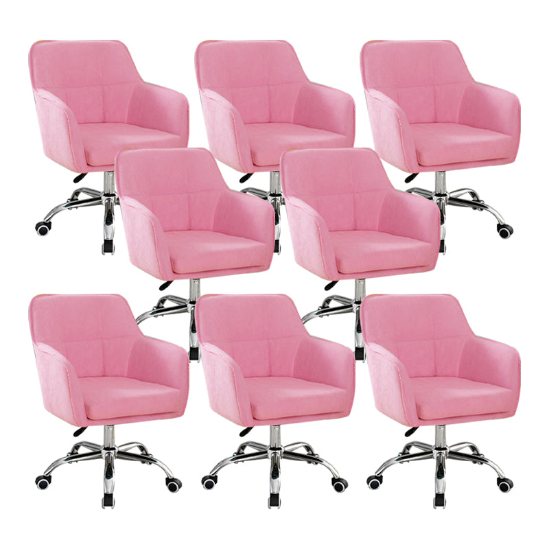 Armless Office Chair Distressing Ergonomic Desk Chair with Wheels Pink 8 Piece Set Clearhalo 'furn' 'furn_office_chair' 'Furniture' 'Office Chairs' 'Office Furniture' 'office_chair' 7666102