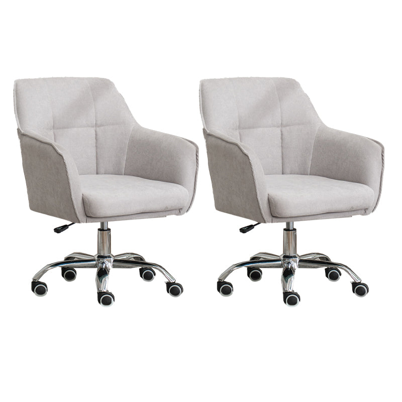 Armless Office Chair Distressing Ergonomic Desk Chair with Wheels Light Gray 2 Piece Set Clearhalo 'furn' 'furn_office_chair' 'Furniture' 'Office Chairs' 'Office Furniture' 'office_chair' 7666104
