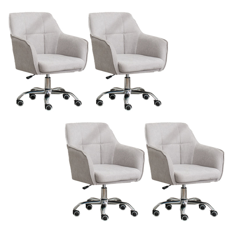 Armless Office Chair Distressing Ergonomic Desk Chair with Wheels Light Gray 4 Piece Set Clearhalo 'furn' 'furn_office_chair' 'Furniture' 'Office Chairs' 'Office Furniture' 'office_chair' 7666105