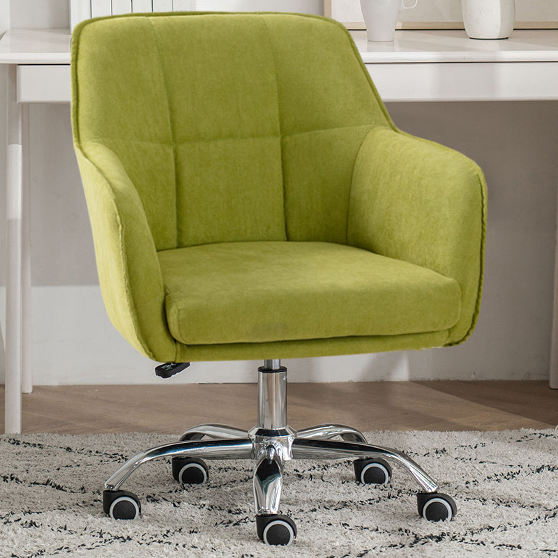 Armless Office Chair Distressing Ergonomic Desk Chair with Wheels Green 1 Piece Clearhalo 'furn' 'furn_office_chair' 'Furniture' 'Office Chairs' 'Office Furniture' 'office_chair' 7666108