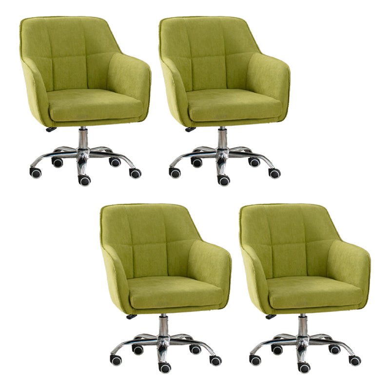 Armless Office Chair Distressing Ergonomic Desk Chair with Wheels Green 4 Piece Set Clearhalo 'furn' 'furn_office_chair' 'Furniture' 'Office Chairs' 'Office Furniture' 'office_chair' 7666110