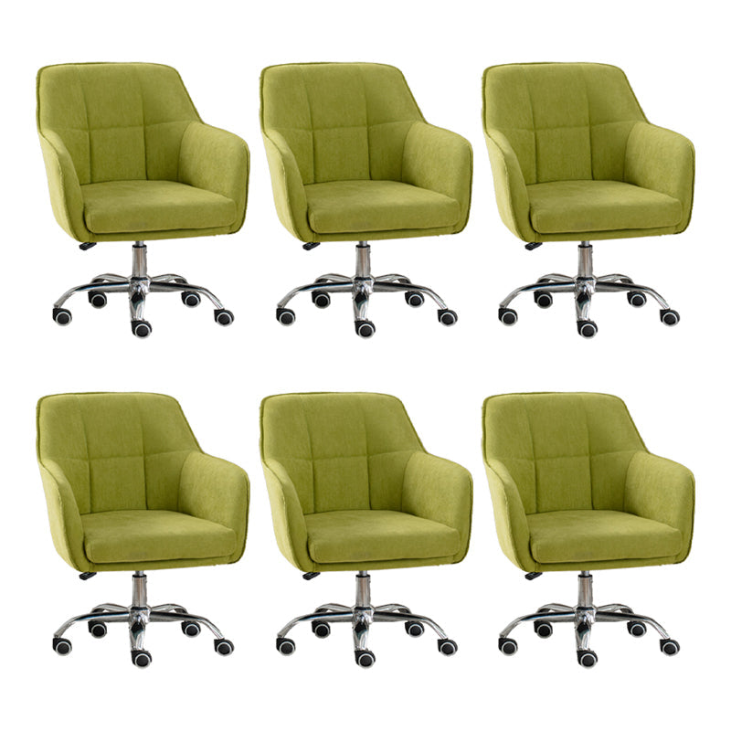 Armless Office Chair Distressing Ergonomic Desk Chair with Wheels Green 6 Piece Set Clearhalo 'furn' 'furn_office_chair' 'Furniture' 'Office Chairs' 'Office Furniture' 'office_chair' 7666111