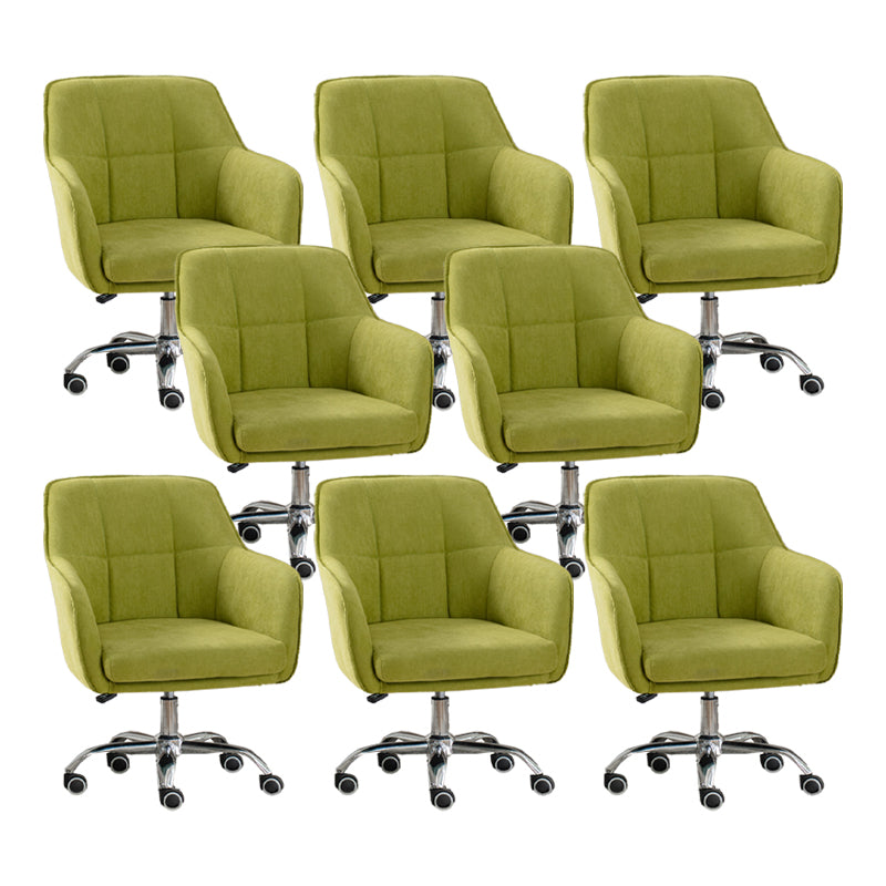 Armless Office Chair Distressing Ergonomic Desk Chair with Wheels Green 8 Piece Set Clearhalo 'furn' 'furn_office_chair' 'Furniture' 'Office Chairs' 'Office Furniture' 'office_chair' 7666112