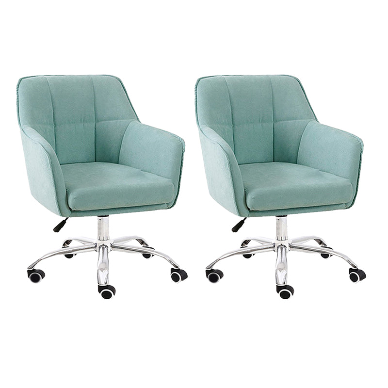 Armless Office Chair Distressing Ergonomic Desk Chair with Wheels Blue 2 Piece Set Clearhalo 'furn' 'furn_office_chair' 'Furniture' 'Office Chairs' 'Office Furniture' 'office_chair' 7666118