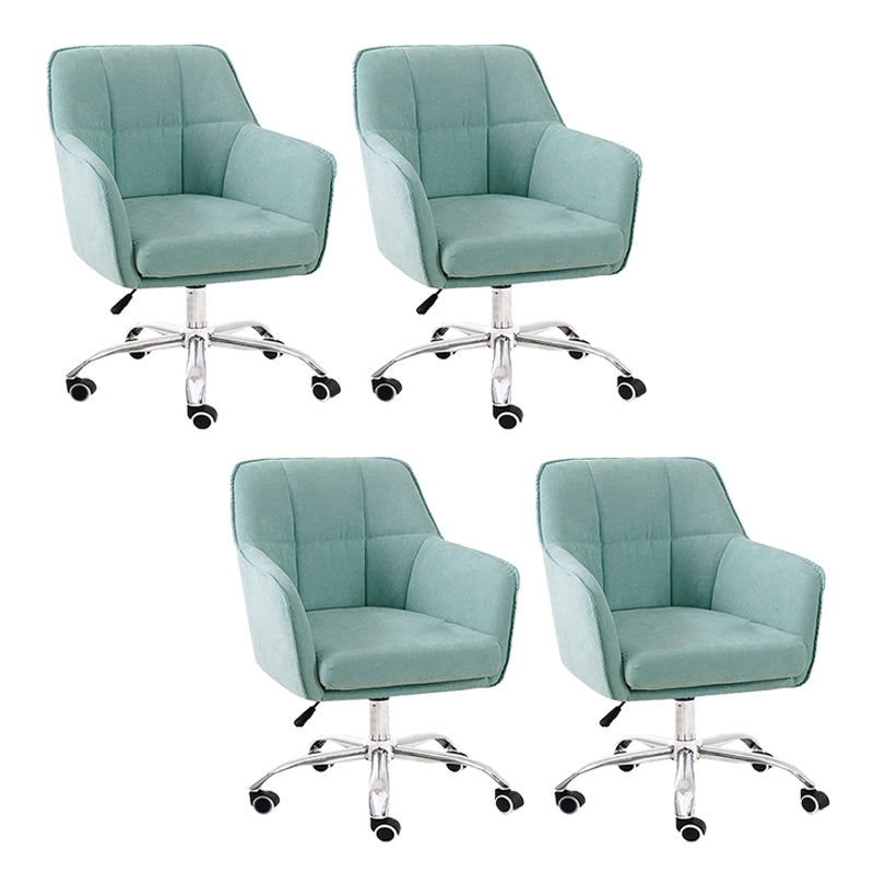 Armless Office Chair Distressing Ergonomic Desk Chair with Wheels Blue 4 Piece Set Clearhalo 'furn' 'furn_office_chair' 'Furniture' 'Office Chairs' 'Office Furniture' 'office_chair' 7666119