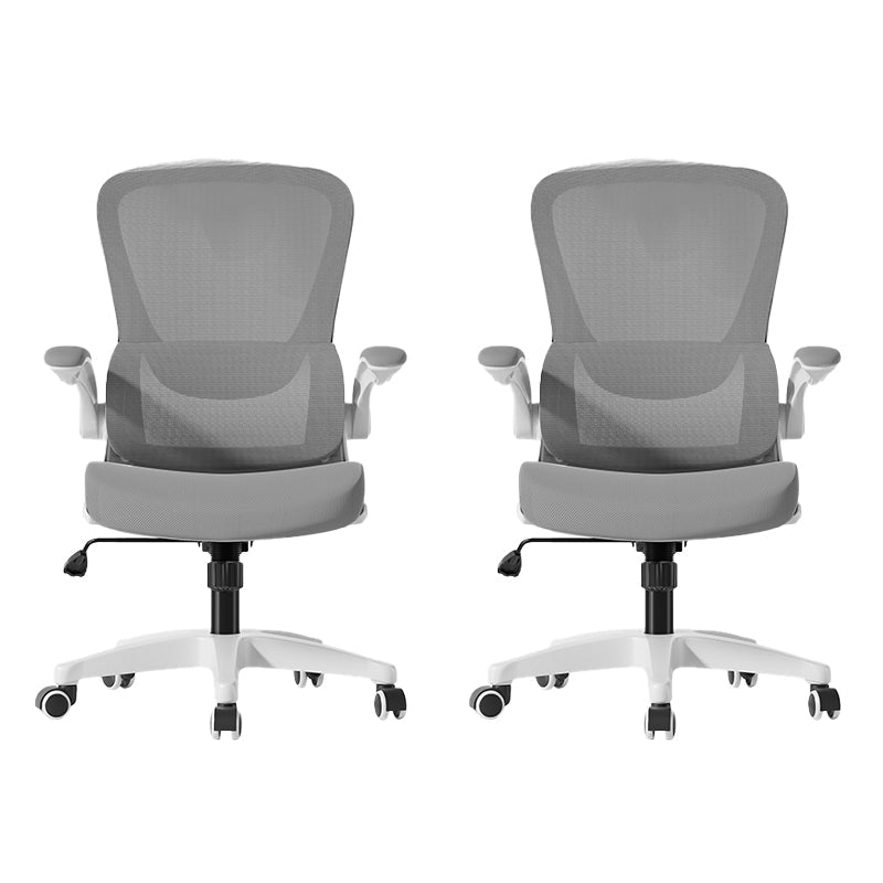 Modern Office Chair Padded Arms Tilt Mechanism No Distressing Ergonomic Chair with Wheels