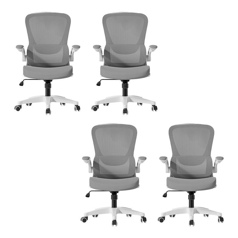 Modern Office Chair Padded Arms Tilt Mechanism No Distressing Ergonomic Chair with Wheels