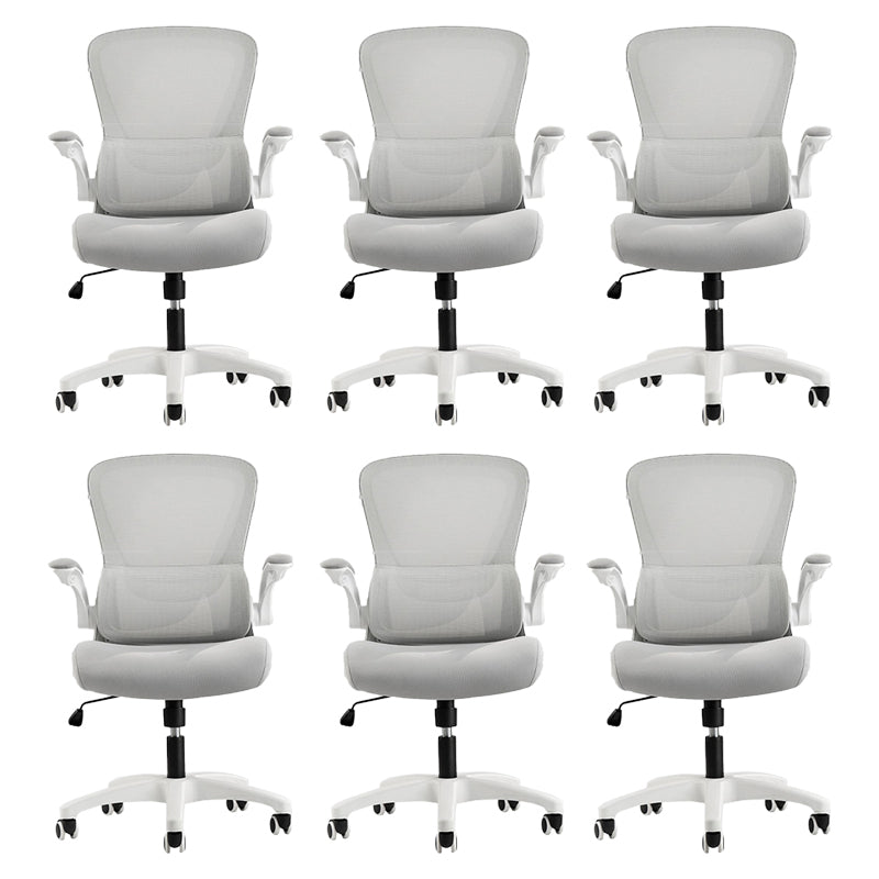 Modern Office Chair Padded Arms Tilt Mechanism No Distressing Ergonomic Chair with Wheels