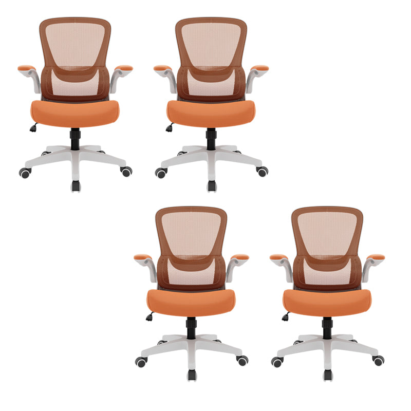 Modern Office Chair Padded Arms Tilt Mechanism No Distressing Ergonomic Chair with Wheels