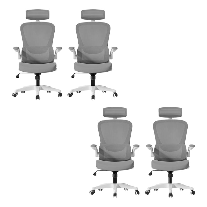 Modern Office Chair Padded Arms Tilt Mechanism No Distressing Ergonomic Chair with Wheels