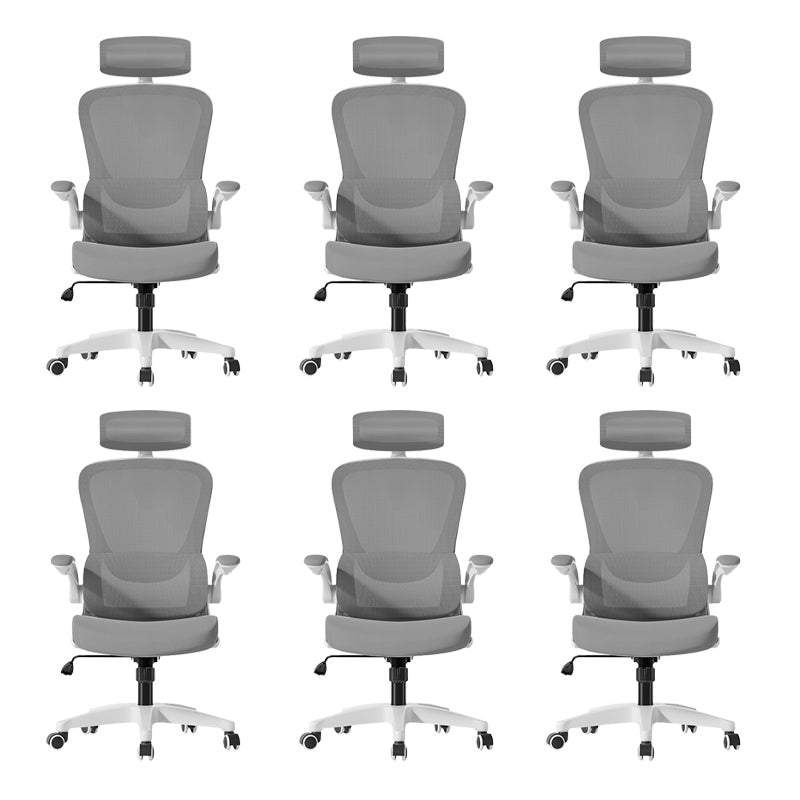 Modern Office Chair Padded Arms Tilt Mechanism No Distressing Ergonomic Chair with Wheels