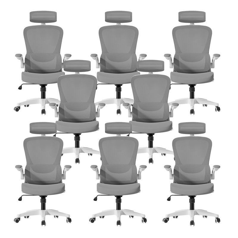 Modern Office Chair Padded Arms Tilt Mechanism No Distressing Ergonomic Chair with Wheels