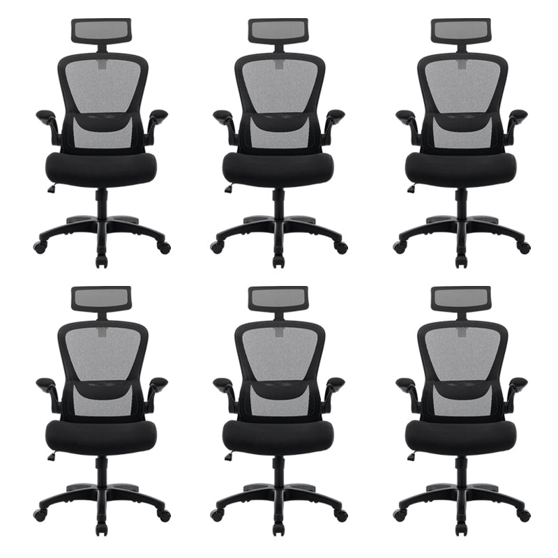Modern Office Chair Padded Arms Tilt Mechanism No Distressing Ergonomic Chair with Wheels