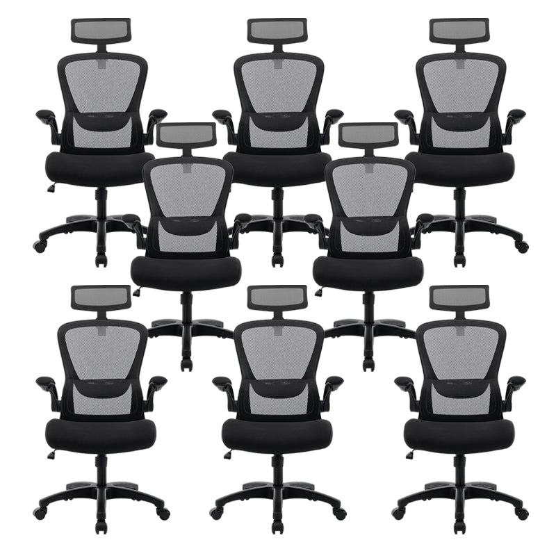 Modern Office Chair Padded Arms Tilt Mechanism No Distressing Ergonomic Chair with Wheels
