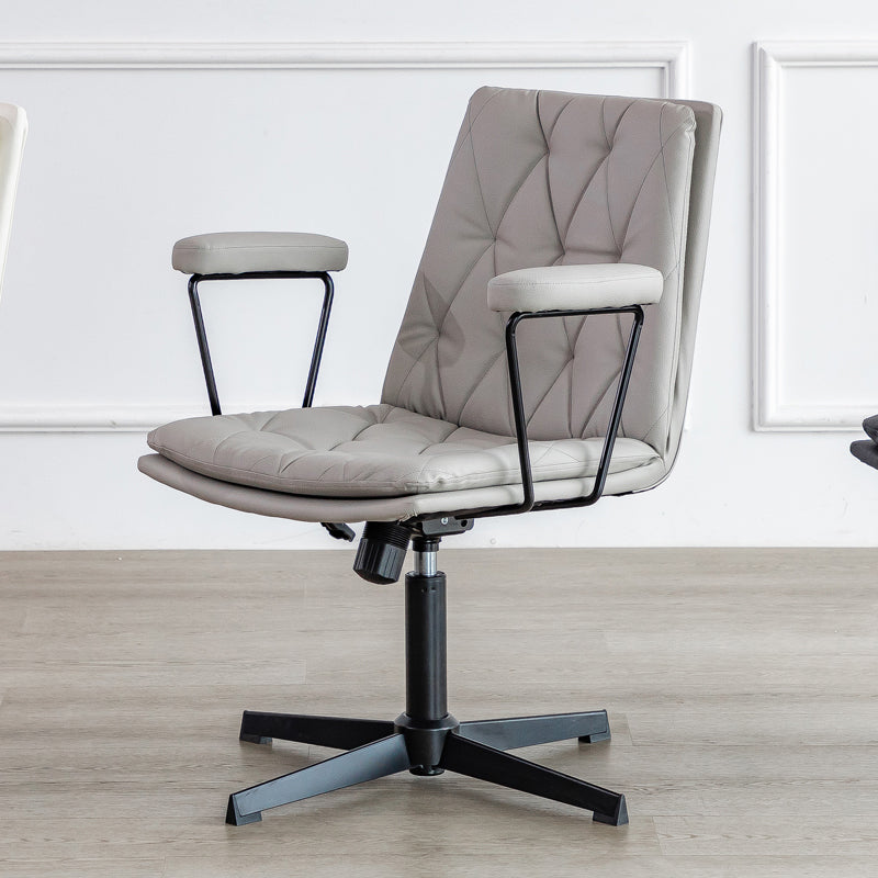No Wheels Office Chair Contemporary Swivel Rolling Task Chair Light Gray 1 Piece Clearhalo 'furn' 'furn_office_chair' 'Furniture' 'Office Chairs' 'Office Furniture' 'office_chair' 7666168