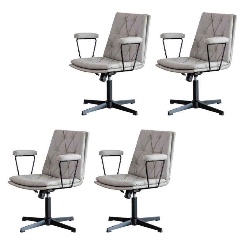 No Wheels Office Chair Contemporary Swivel Rolling Task Chair Light Gray 4 Piece Set Clearhalo 'furn' 'furn_office_chair' 'Furniture' 'Office Chairs' 'Office Furniture' 'office_chair' 7666171