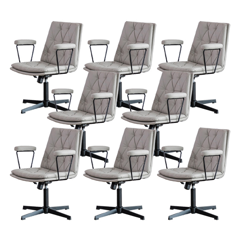 No Wheels Office Chair Contemporary Swivel Rolling Task Chair Light Gray 8 Piece Set Clearhalo 'furn' 'furn_office_chair' 'Furniture' 'Office Chairs' 'Office Furniture' 'office_chair' 7666175