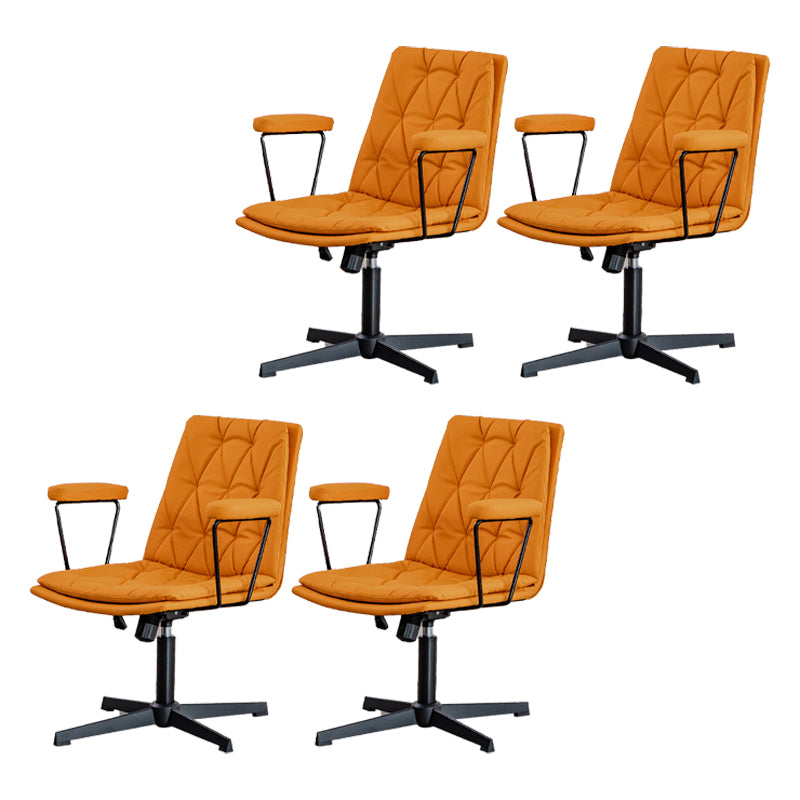 No Wheels Office Chair Contemporary Swivel Rolling Task Chair Orange 4 Piece Set Clearhalo 'furn' 'furn_office_chair' 'Furniture' 'Office Chairs' 'Office Furniture' 'office_chair' 7666181