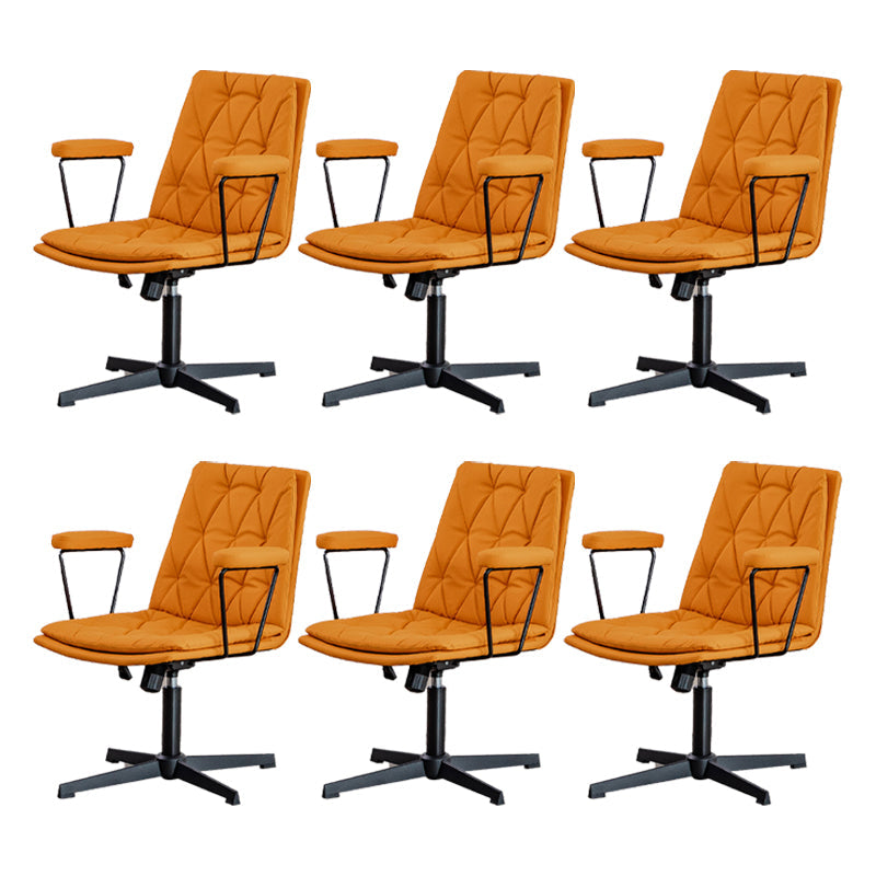 No Wheels Office Chair Contemporary Swivel Rolling Task Chair Orange 6 Piece Set Clearhalo 'furn' 'furn_office_chair' 'Furniture' 'Office Chairs' 'Office Furniture' 'office_chair' 7666184