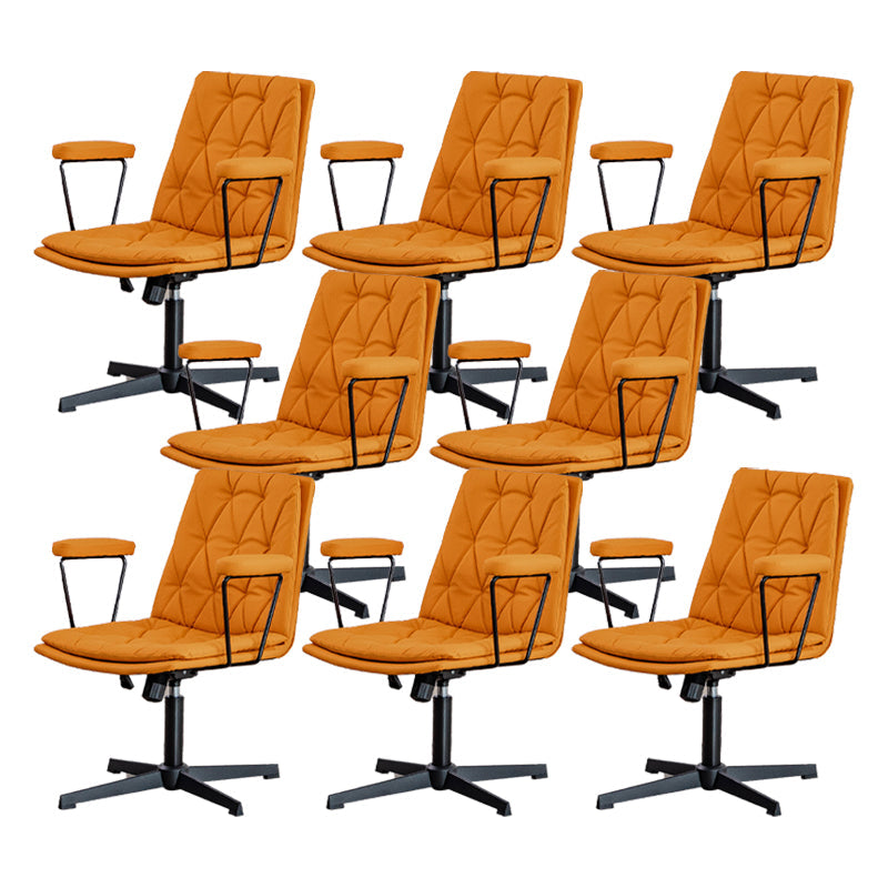 No Wheels Office Chair Contemporary Swivel Rolling Task Chair Orange 8 Piece Set Clearhalo 'furn' 'furn_office_chair' 'Furniture' 'Office Chairs' 'Office Furniture' 'office_chair' 7666185