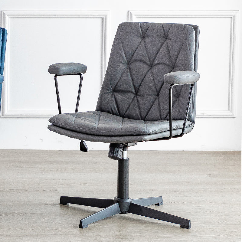 No Wheels Office Chair Contemporary Swivel Rolling Task Chair Dark Gray 1 Piece Clearhalo 'furn' 'furn_office_chair' 'Furniture' 'Office Chairs' 'Office Furniture' 'office_chair' 7666186