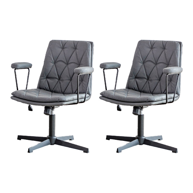 No Wheels Office Chair Contemporary Swivel Rolling Task Chair Dark Gray 2 Piece Set Clearhalo 'furn' 'furn_office_chair' 'Furniture' 'Office Chairs' 'Office Furniture' 'office_chair' 7666187