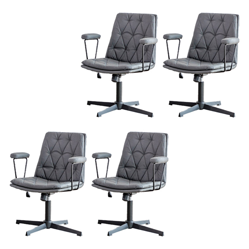 No Wheels Office Chair Contemporary Swivel Rolling Task Chair Dark Gray 4 Piece Set Clearhalo 'furn' 'furn_office_chair' 'Furniture' 'Office Chairs' 'Office Furniture' 'office_chair' 7666188