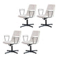 No Wheels Office Chair Contemporary Swivel Rolling Task Chair Off-White 4 Piece Set Clearhalo 'furn' 'furn_office_chair' 'Furniture' 'Office Chairs' 'Office Furniture' 'office_chair' 7666193