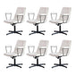 No Wheels Office Chair Contemporary Swivel Rolling Task Chair Off-White 6 Piece Set Clearhalo 'furn' 'furn_office_chair' 'Furniture' 'Office Chairs' 'Office Furniture' 'office_chair' 7666194