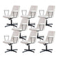 No Wheels Office Chair Contemporary Swivel Rolling Task Chair Off-White 8 Piece Set Clearhalo 'furn' 'furn_office_chair' 'Furniture' 'Office Chairs' 'Office Furniture' 'office_chair' 7666195