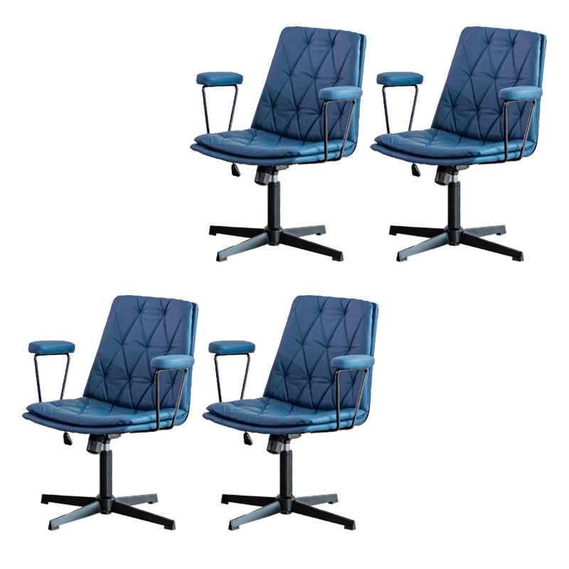 No Wheels Office Chair Contemporary Swivel Rolling Task Chair Blue 4 Piece Set Clearhalo 'furn' 'furn_office_chair' 'Furniture' 'Office Chairs' 'Office Furniture' 'office_chair' 7666198