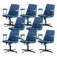 No Wheels Office Chair Contemporary Swivel Rolling Task Chair Blue 8 Piece Set Clearhalo 'furn' 'furn_office_chair' 'Furniture' 'Office Chairs' 'Office Furniture' 'office_chair' 7666200
