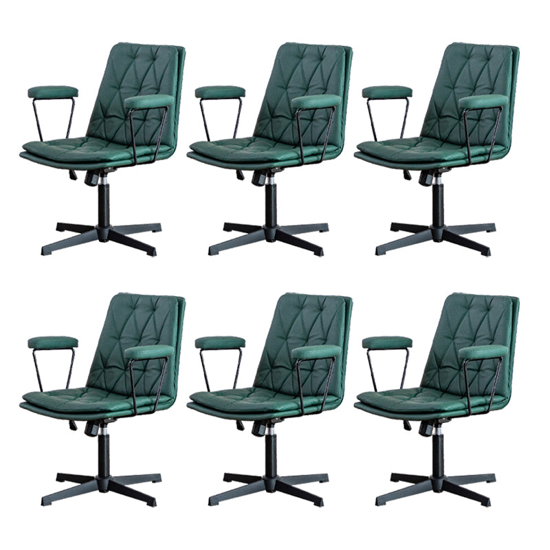 No Wheels Office Chair Contemporary Swivel Rolling Task Chair Green 6 Piece Set Clearhalo 'furn' 'furn_office_chair' 'Furniture' 'Office Chairs' 'Office Furniture' 'office_chair' 7666204
