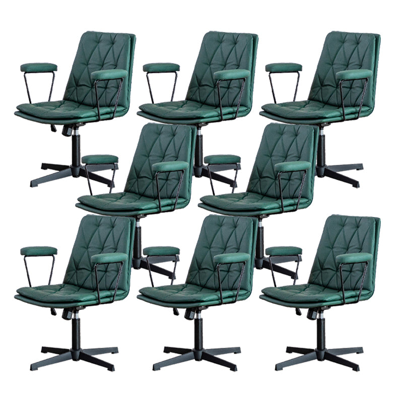No Wheels Office Chair Contemporary Swivel Rolling Task Chair Green 8 Piece Set Clearhalo 'furn' 'furn_office_chair' 'Furniture' 'Office Chairs' 'Office Furniture' 'office_chair' 7666205