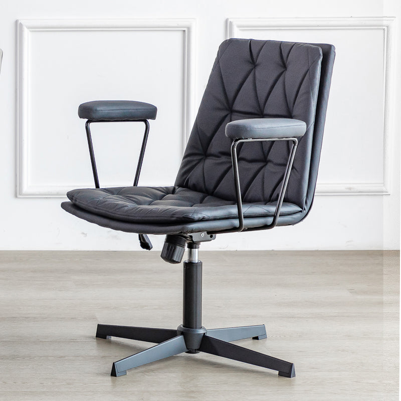 No Wheels Office Chair Contemporary Swivel Rolling Task Chair Black 1 Piece Clearhalo 'furn' 'furn_office_chair' 'Furniture' 'Office Chairs' 'Office Furniture' 'office_chair' 7666206