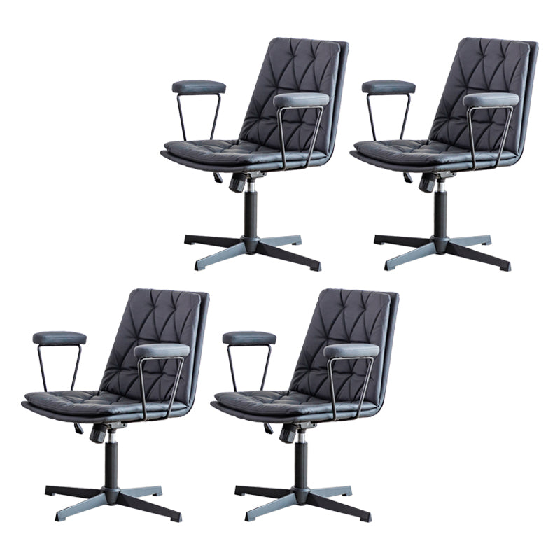 No Wheels Office Chair Contemporary Swivel Rolling Task Chair Black 4 Piece Set Clearhalo 'furn' 'furn_office_chair' 'Furniture' 'Office Chairs' 'Office Furniture' 'office_chair' 7666208