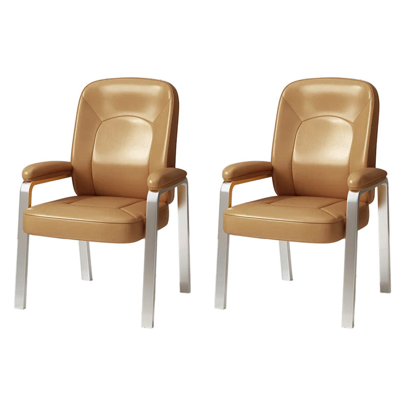 Modernismo sedia sedia in pelle di armi fissa sedia da scrivania senza ruote per la casa