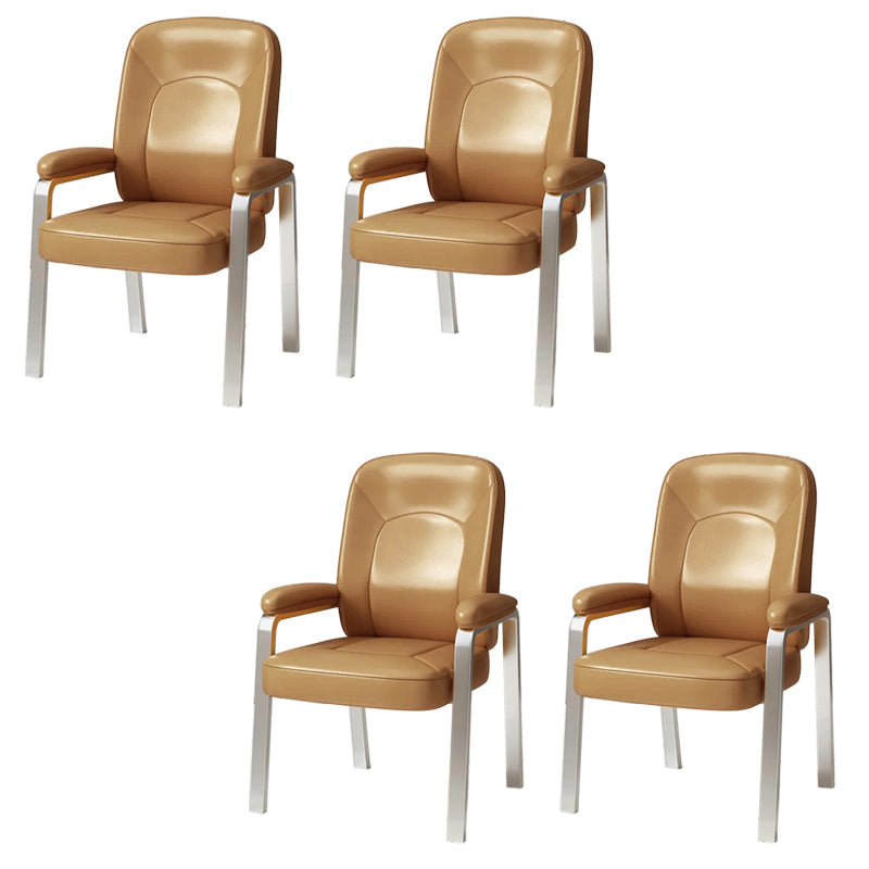 Modernismo sedia sedia in pelle di armi fissa sedia da scrivania senza ruote per la casa