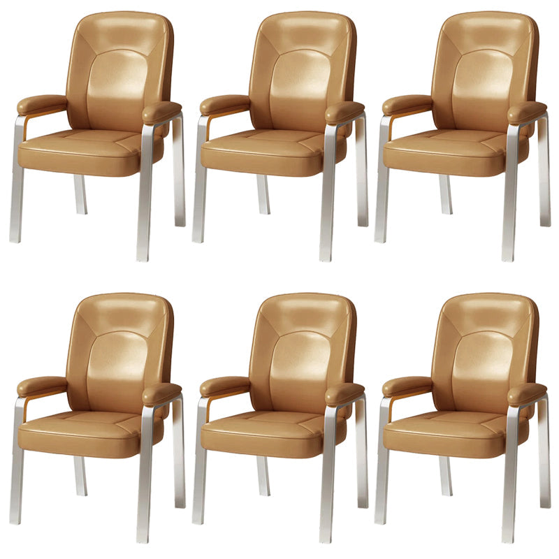Modernismo sedia sedia in pelle di armi fissa sedia da scrivania senza ruote per la casa