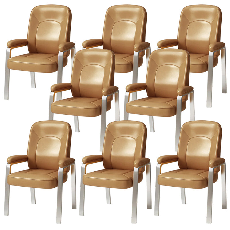 Modernismo sedia sedia in pelle di armi fissa sedia da scrivania senza ruote per la casa