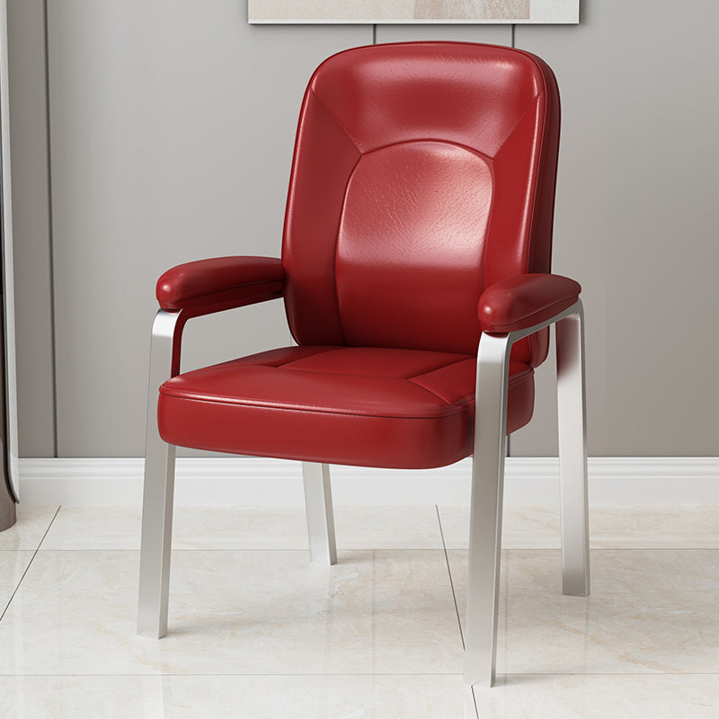 Modernismo sedia sedia in pelle di armi fissa sedia da scrivania senza ruote per la casa