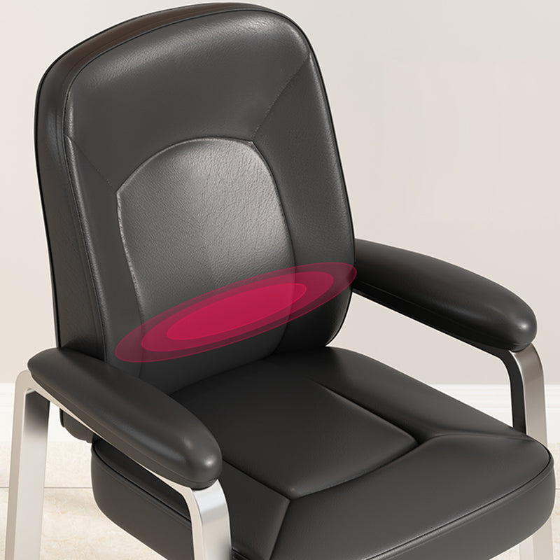 Modernismo sedia sedia in pelle di armi fissa sedia da scrivania senza ruote per la casa