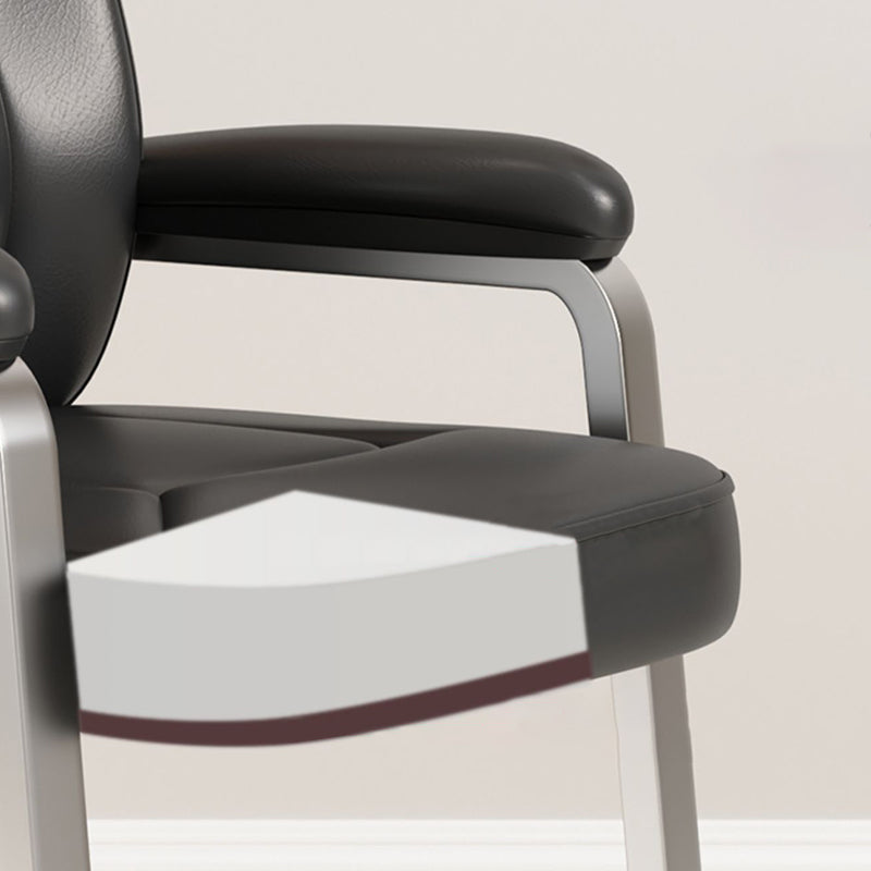 Modernismo sedia sedia in pelle di armi fissa sedia da scrivania senza ruote per la casa