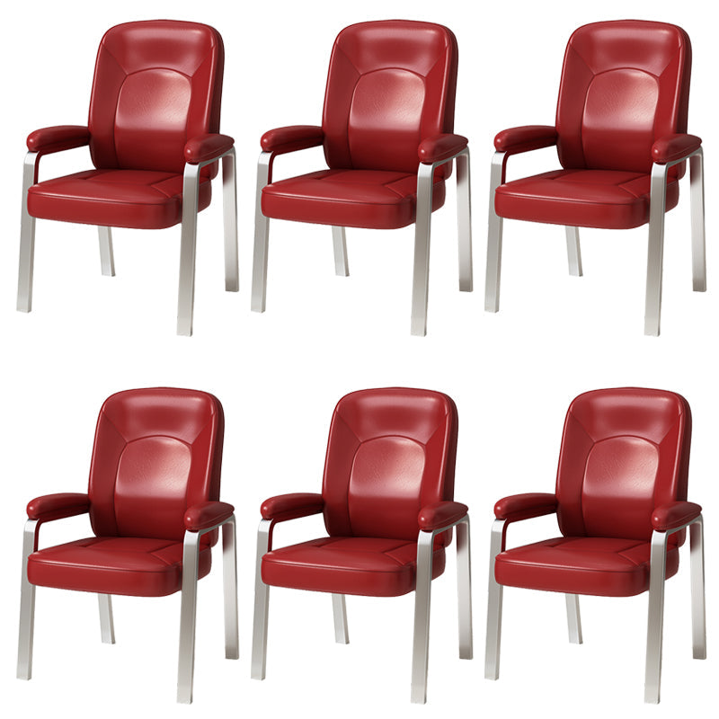 Modernismo sedia sedia in pelle di armi fissa sedia da scrivania senza ruote per la casa