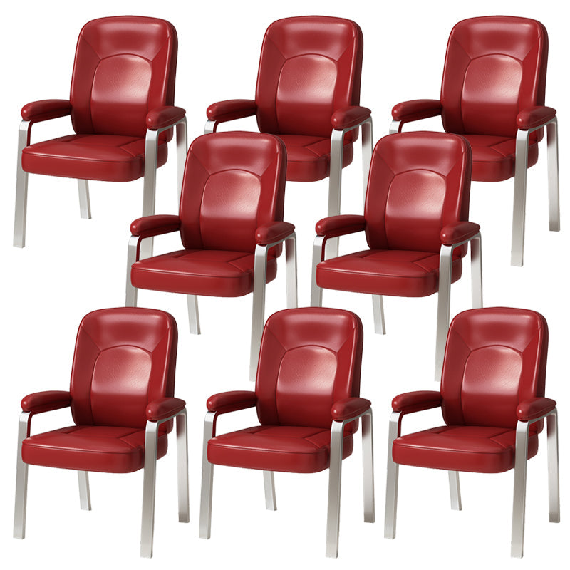 Modernismo sedia sedia in pelle di armi fissa sedia da scrivania senza ruote per la casa