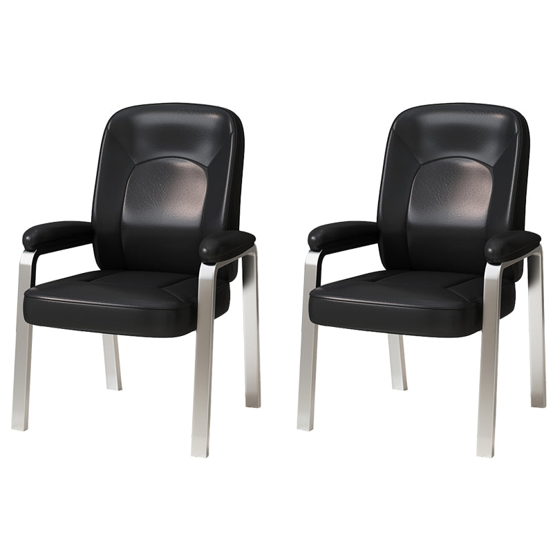 Modernismo sedia sedia in pelle di armi fissa sedia da scrivania senza ruote per la casa