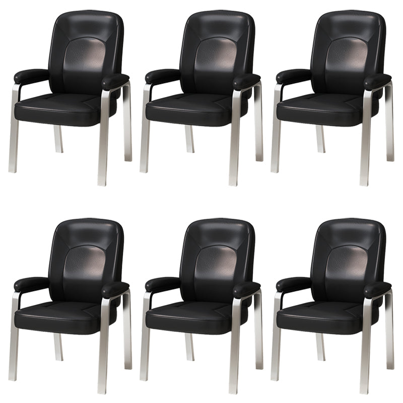 Modernismo sedia sedia in pelle di armi fissa sedia da scrivania senza ruote per la casa